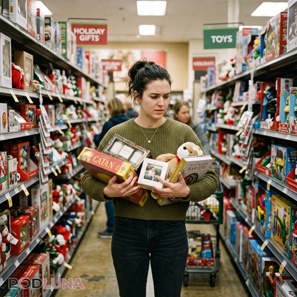 Confused Person Choosing Gift For New Dad