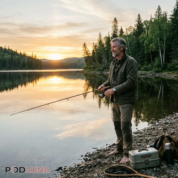 Dad Enjoying Peaceful Fishing Trip Outdoors Dad Enjoying Peaceful Fishing Trip Outdoors