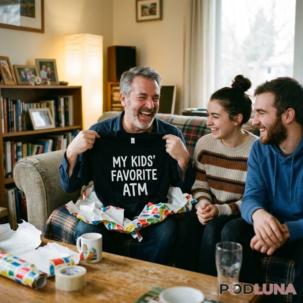 Dad Laughing Opening Funny Gift From Family Dad Laughing Opening Funny Gift From Family