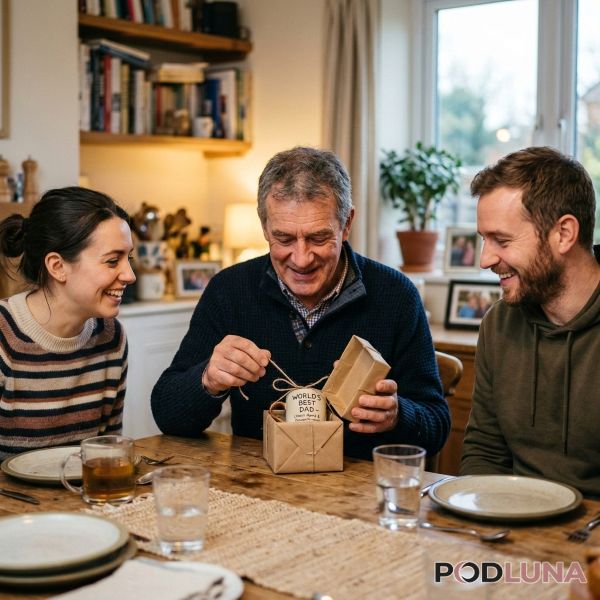 Dad Opening Gift From Family Real Life Moment Dad Opening Gift From Family Real Life Moment