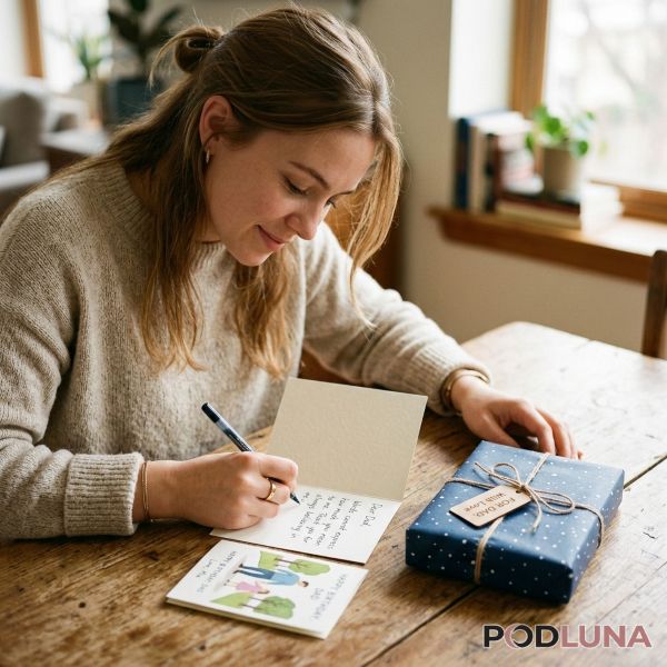 Daughter Writing Heartfelt Message For Dad Gift Card Daughter Writing Heartfelt Message For Dad Gift Card