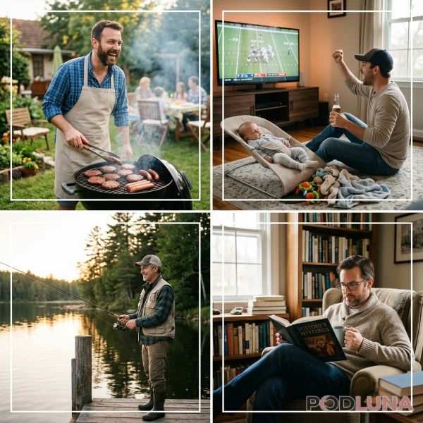 Different Dad Personalities Lifestyle Moments Collage