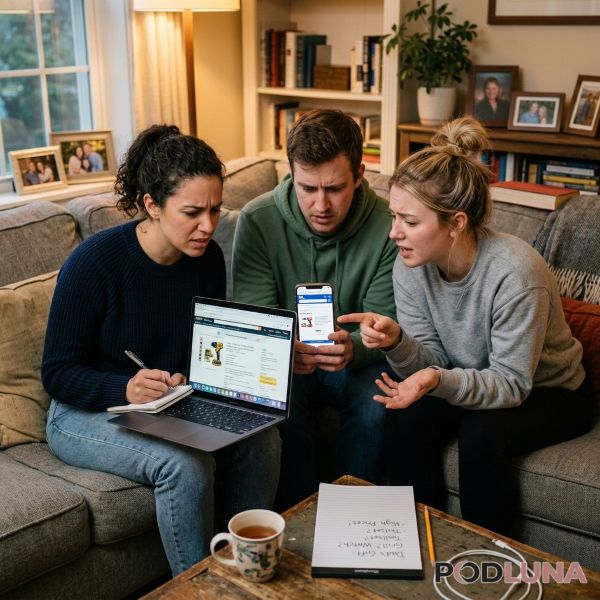 Family Discussing Gift Choices For Dad Family Discussing Gift Choices For Dad