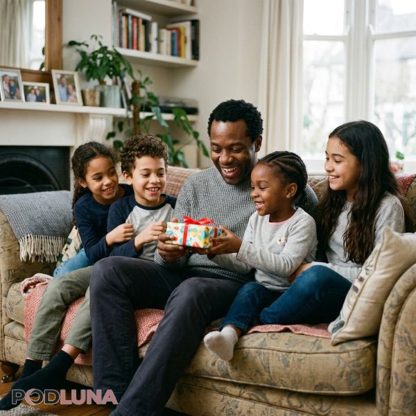 Family Gift Moment With Dad Real Life Connection