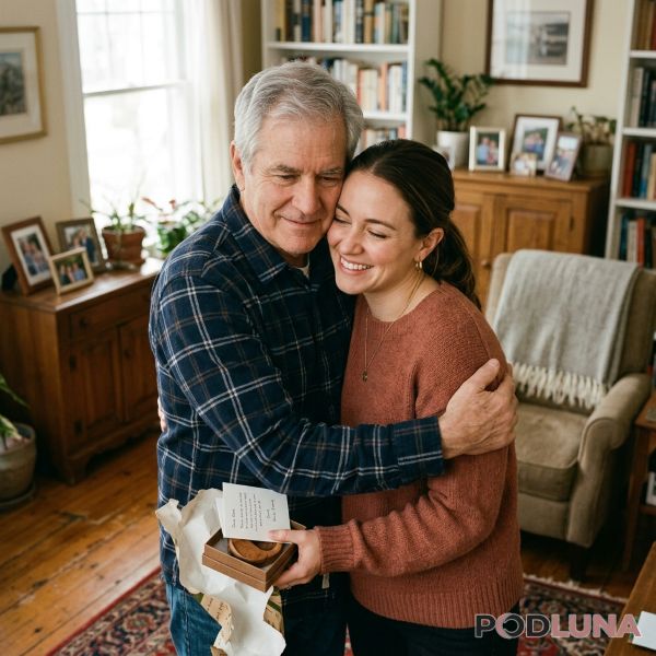 Father And Child Hugging After Gift Emotional Moment Father And Child Hugging After Gift Emotional Moment