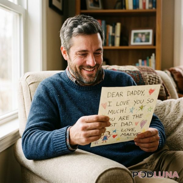 Father Reading Heartfelt Letter From Child