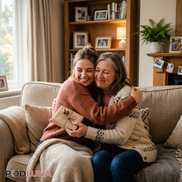 Mother Daughter Emotional Gift Giving Moment Mother Daughter Emotional Gift Giving Moment