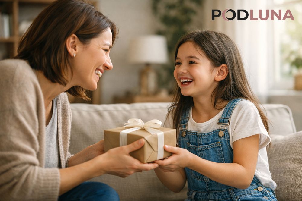 Parent Giving Meaningful Gift To Daughter Real Life Family Moment Parent Giving Meaningful Gift To Daughter Real Life Family Moment