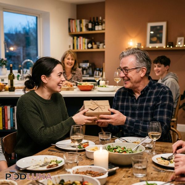 Stepdad And Stepchild Sharing A Thoughtful Gift Moment