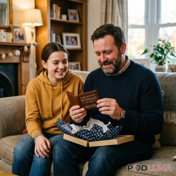Stepdad Opening A Personalized Appreciation Gift