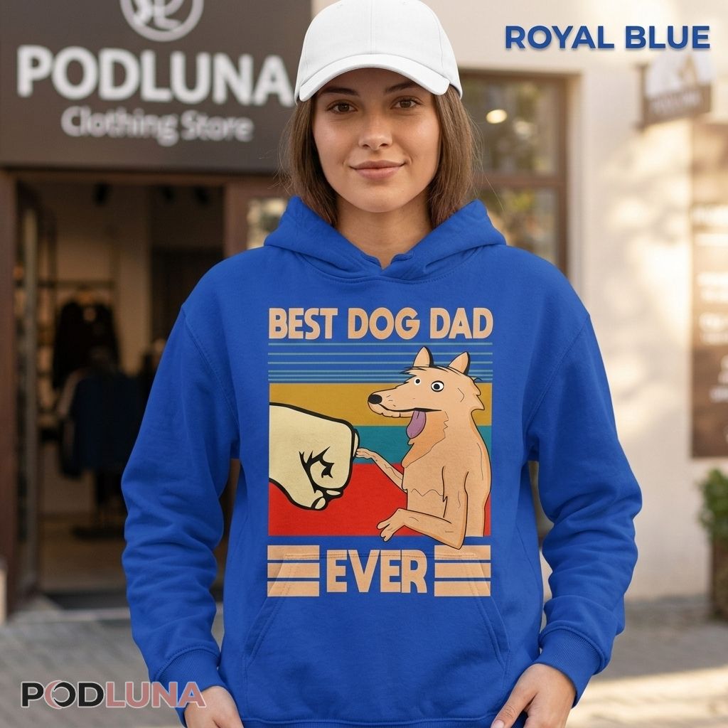 Best Dog Dad Ever Fist Bump Retro Hoodie Best Dog Dad Ever Fist Bump Retro Hoodie