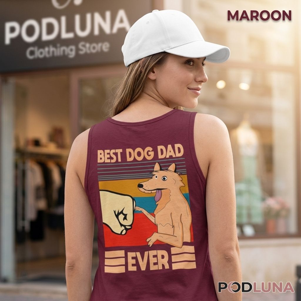 Best Dog Dad Ever Fist Bump Retro Tanktop Best Dog Dad Ever Fist Bump Retro Tanktop