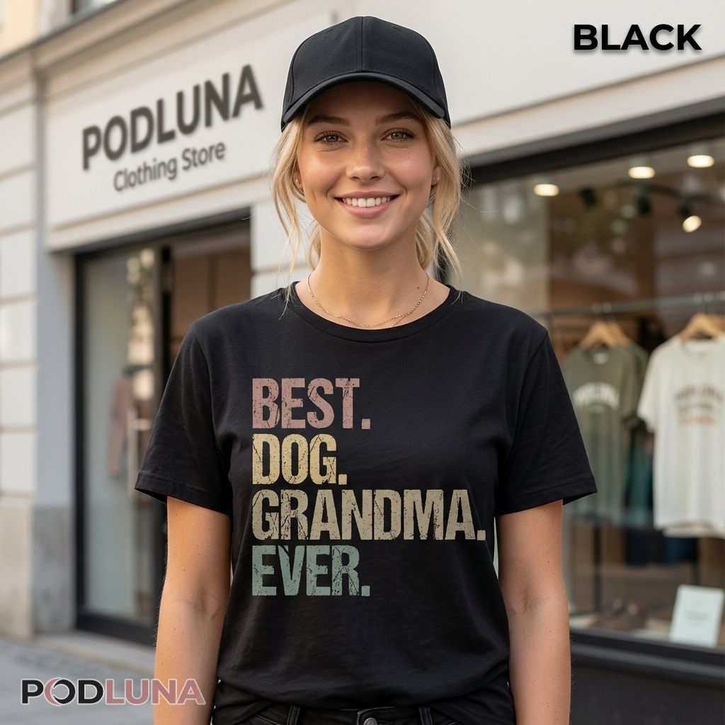 Best Dog Grandma Ever Retro Style Shirt