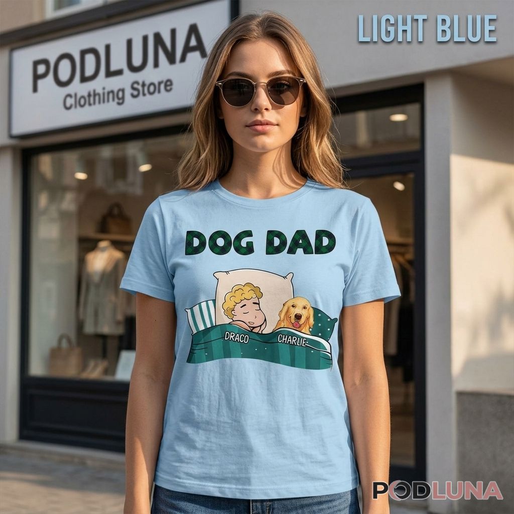 Custom Name Dog Dad Sleeping Shirt