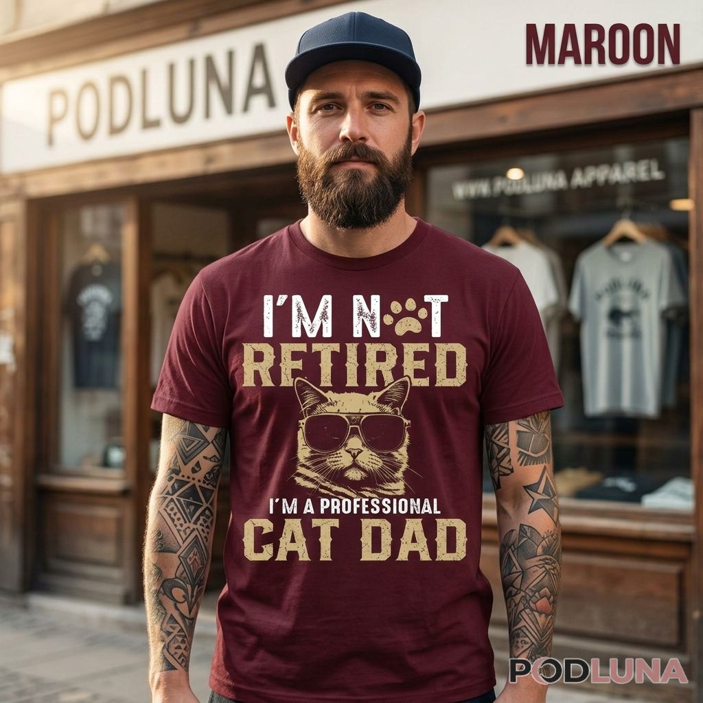 Minimalist Meow Cat Lover Dad Shirt