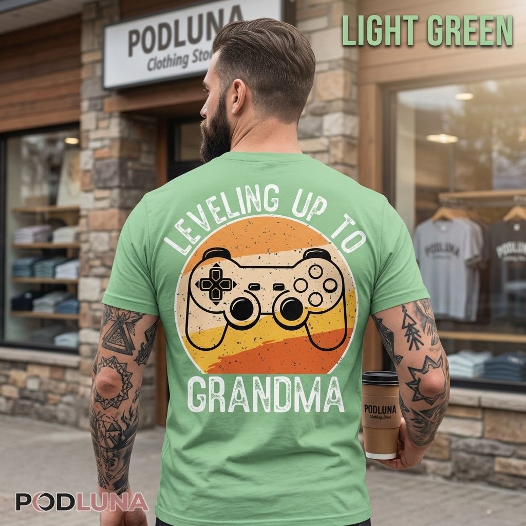 Leveling Up To Grandma Retro Gamer Shirt