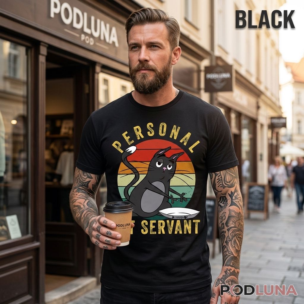 Personal Cat Dad Servant Retro Shirt