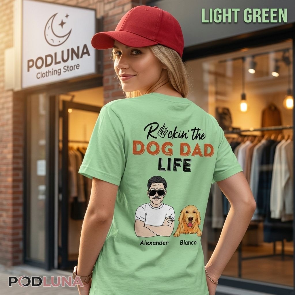 Personalised Rocking The Dog Dad Life Shirt