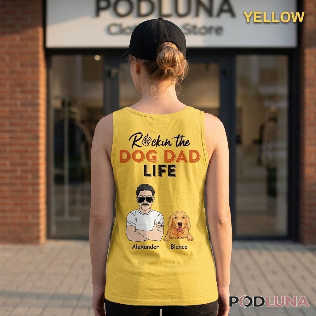 Personalised Rocking The Dog Dad Life Tanktop Personalised Rocking The Dog Dad Life Tanktop