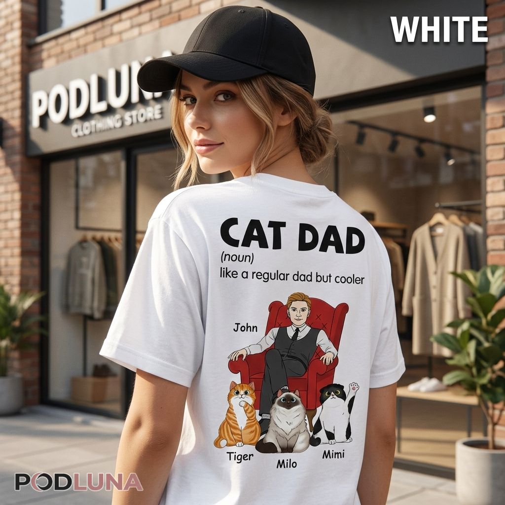 Personalized Cat Dad Like A Regular Dad But Cooler Shirt