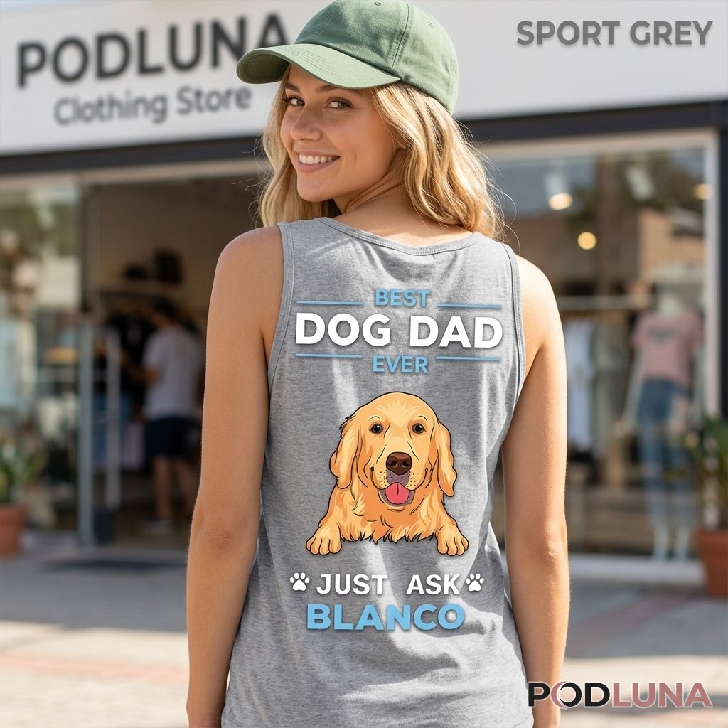 Personalized Golden Retriever Dog Dad Gift Tanktop Personalized Golden Retriever Dog Dad Gift Tanktop