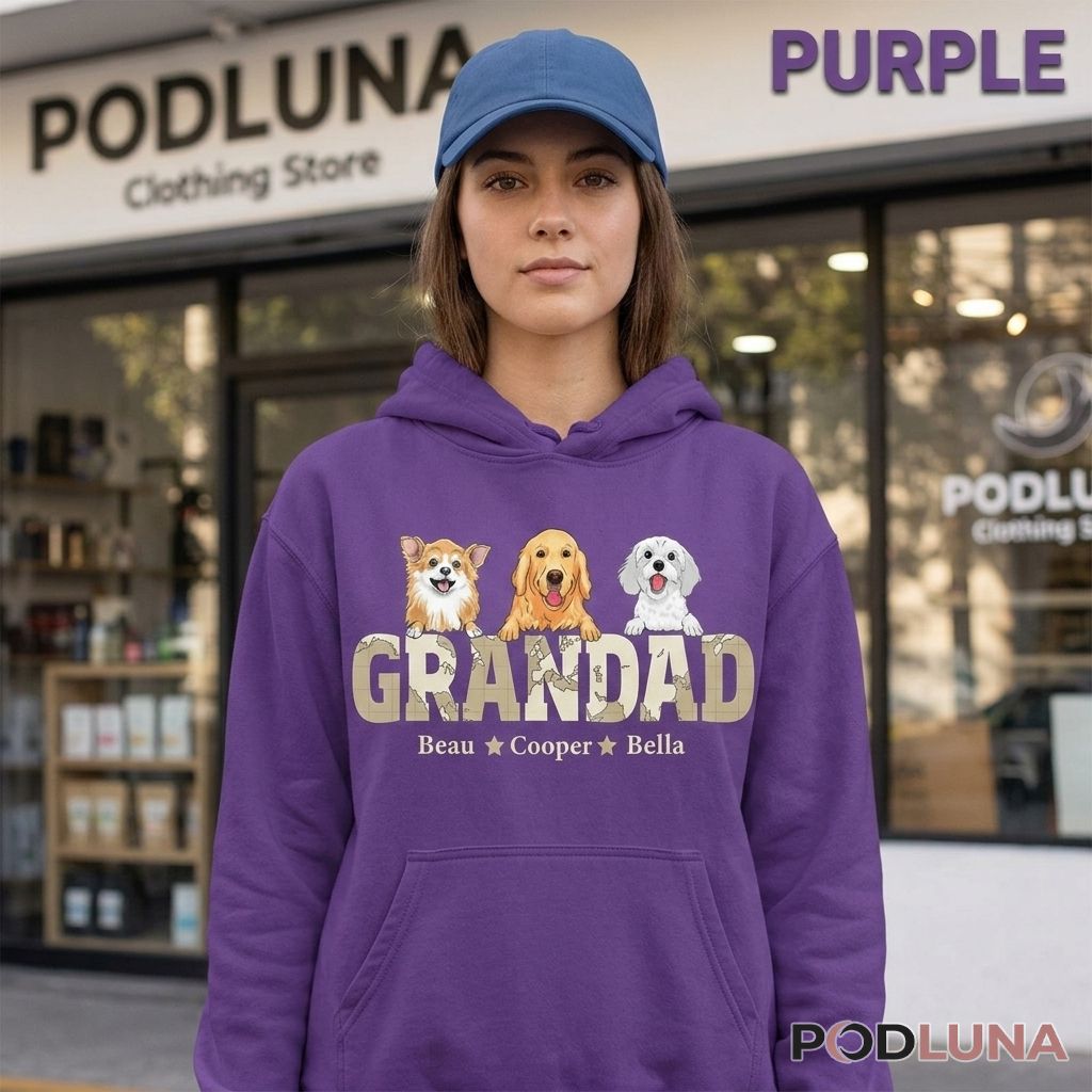 Personalized Grandad Dog Lovers Hoodie Personalized Grandad Dog Lovers Hoodie