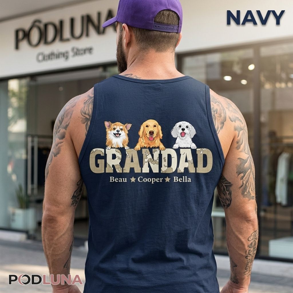 Personalized Grandad Dog Lovers Tanktop Personalized Grandad Dog Lovers Tanktop