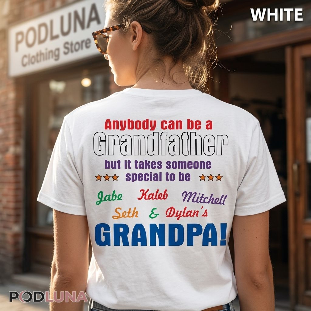 Personalized Grandfather Shirt With Grandkids Names