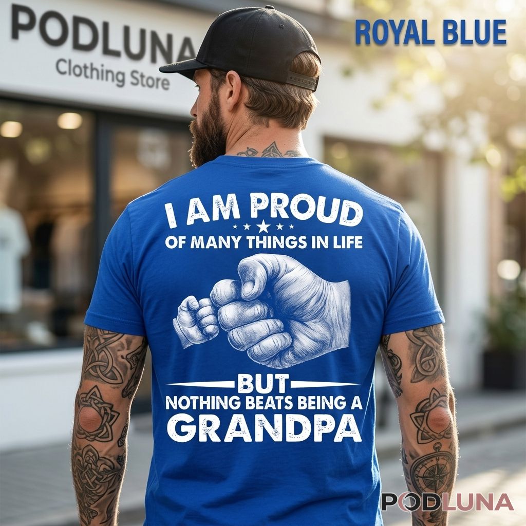 Proud Grandpa Fist Bump Shirt For New Grandfathers