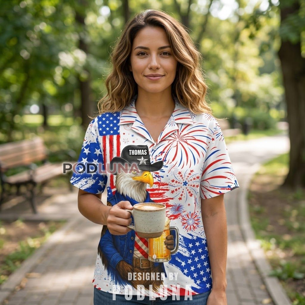 4th Of July Cowboy Eagle Hawaiian Shirt