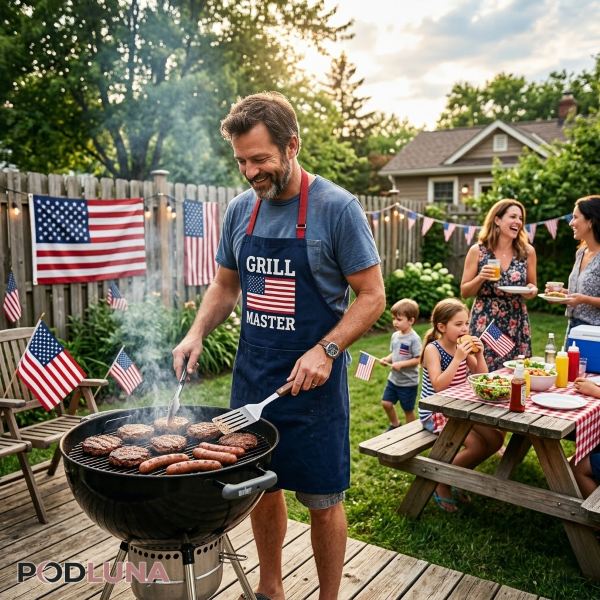 Backyard BBQ Patriotic Celebration With Dad