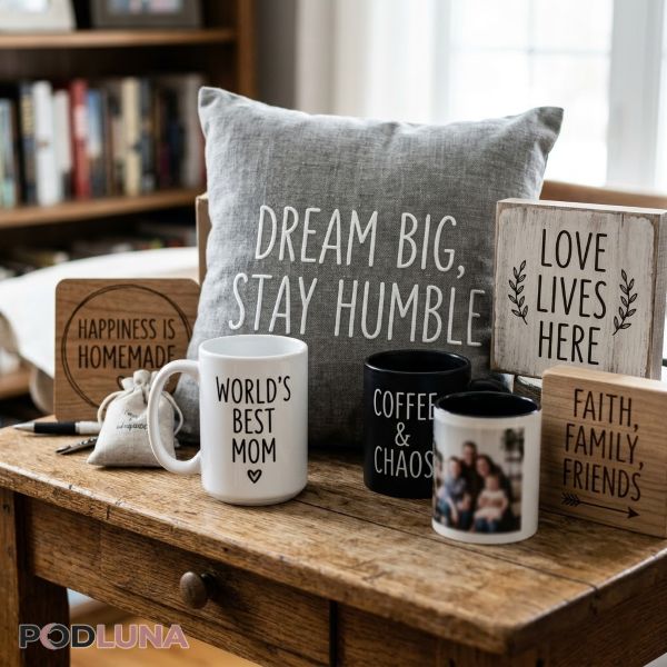 Common Generic Personalized Gifts Display Table