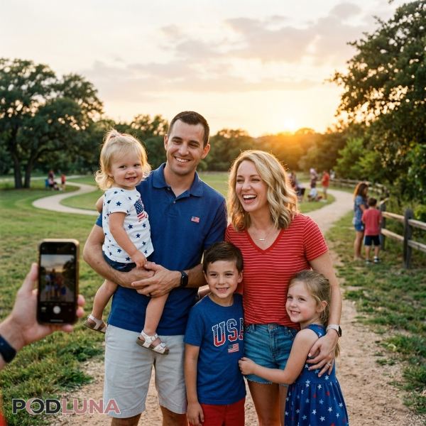 Family Patriotic Outfit Celebration Real Moment