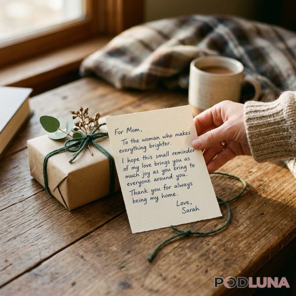Handwritten Note With Thoughtful Gift Presentation