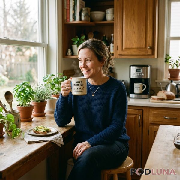 Mom Using Personalized Gift In Daily Life