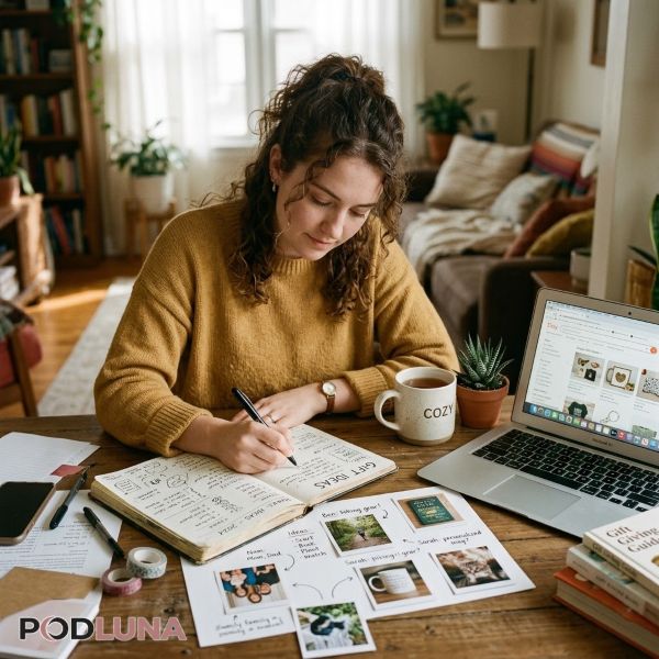 Planning Personalized Gift Ideas At Home Real Scene