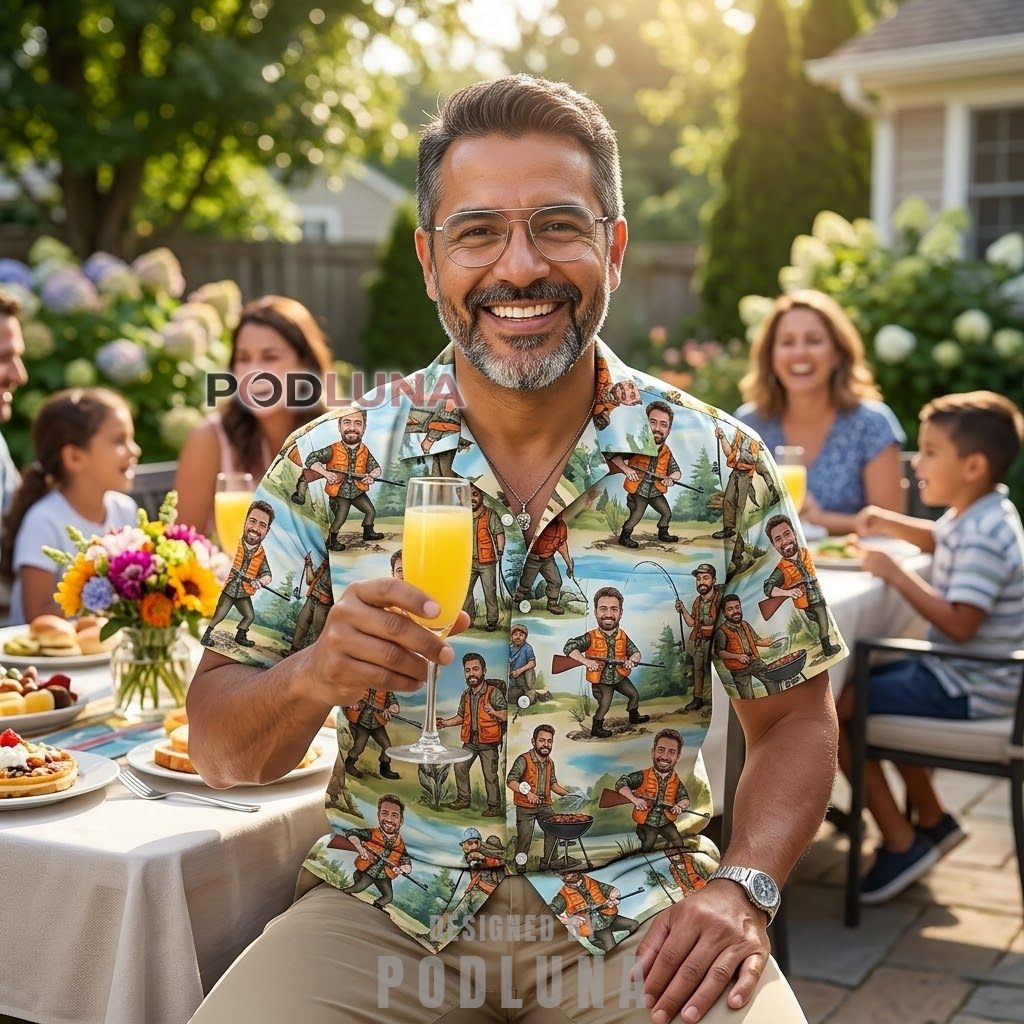 Add Face Hunter Camo Hawaiian Shirt Front