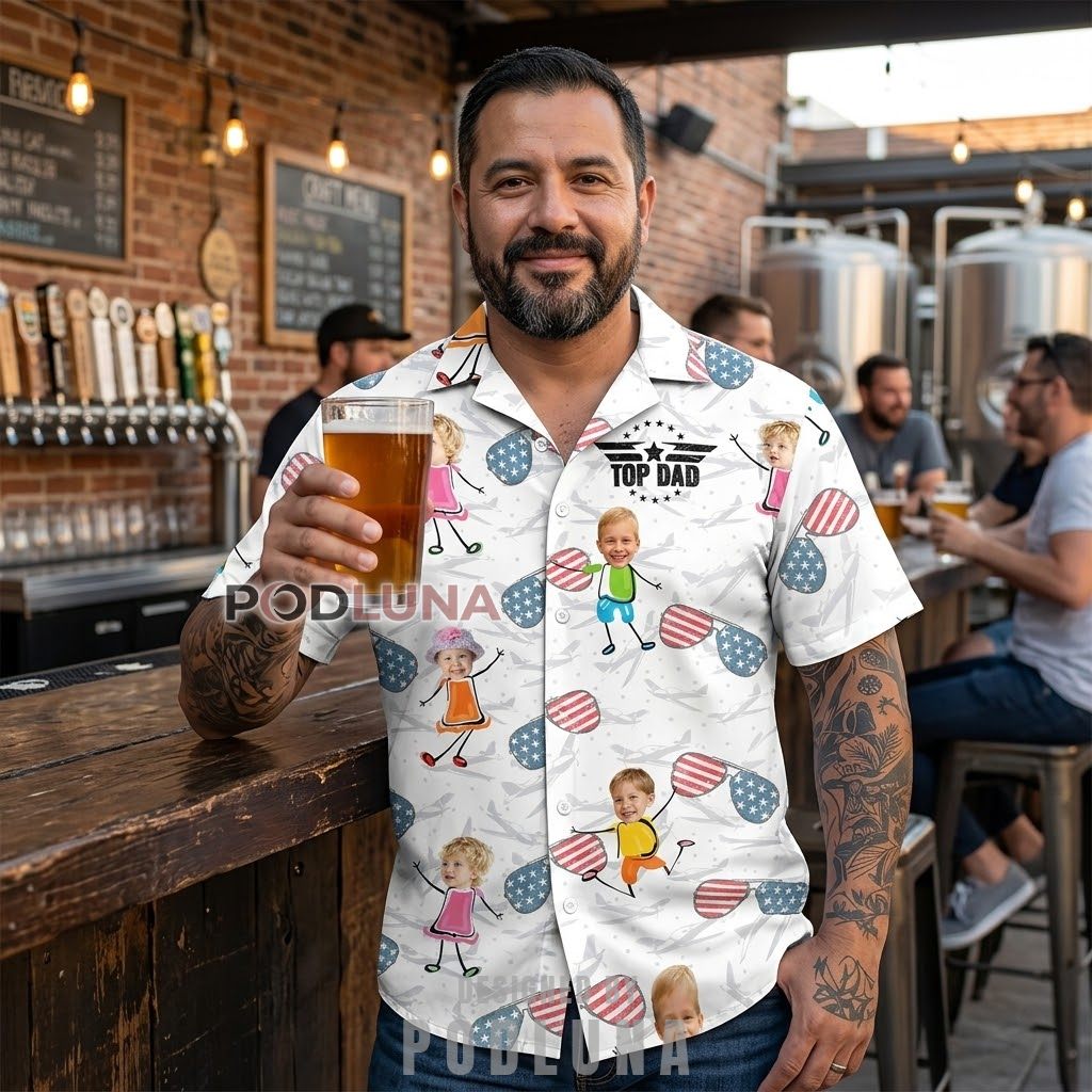 Custom Best Cat Dad Ever Tropical Hawaiian Shirt