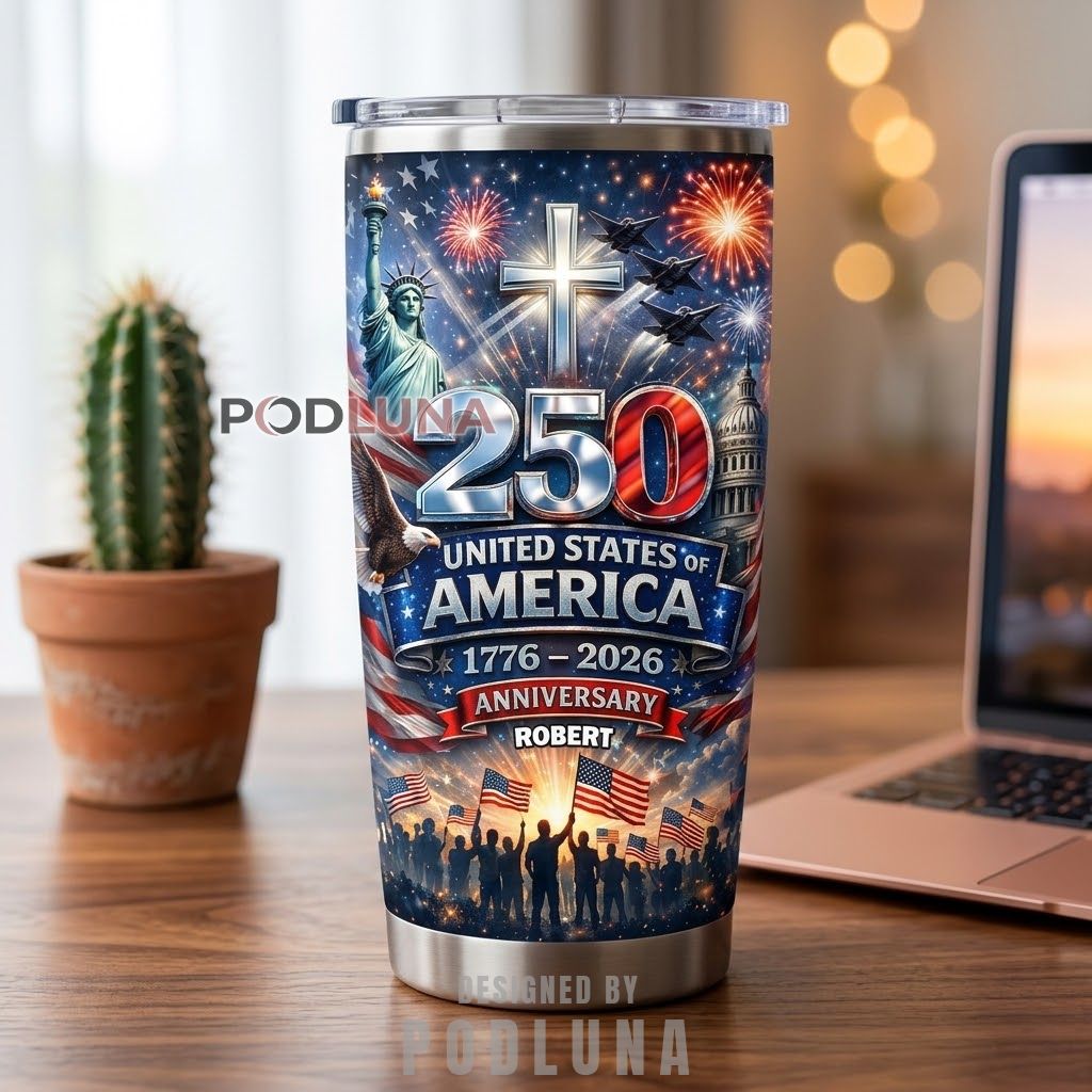 America 250th Anniversary Gifts for Dad Grandpa Eagle Family Tumbler