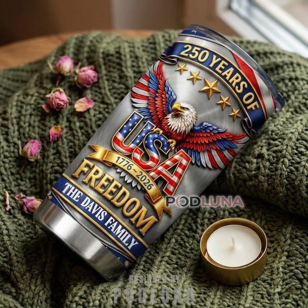 America 250th Anniversary Gifts for Dad Grandpa Eagle Family Tumbler