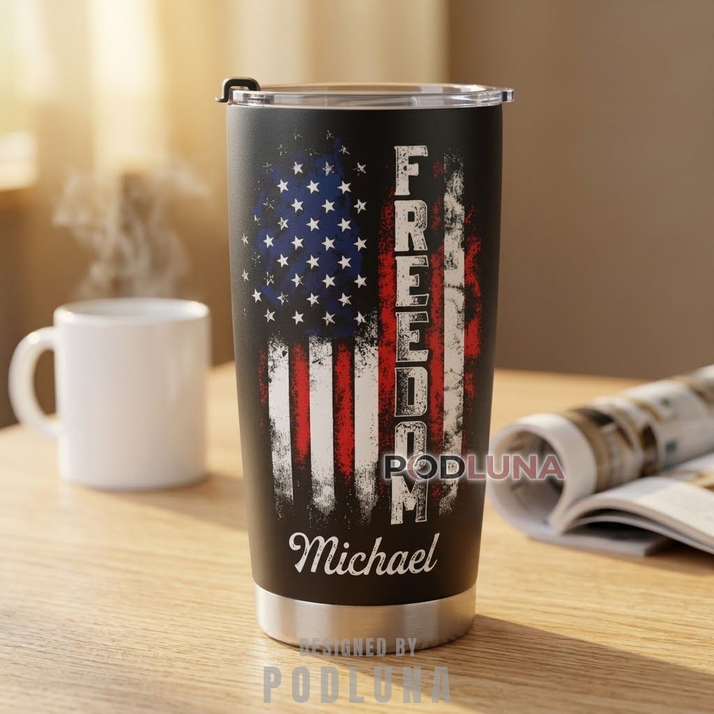 America 250th Anniversary Stainless Steel Tumbler Metallic Eagle Family Cup