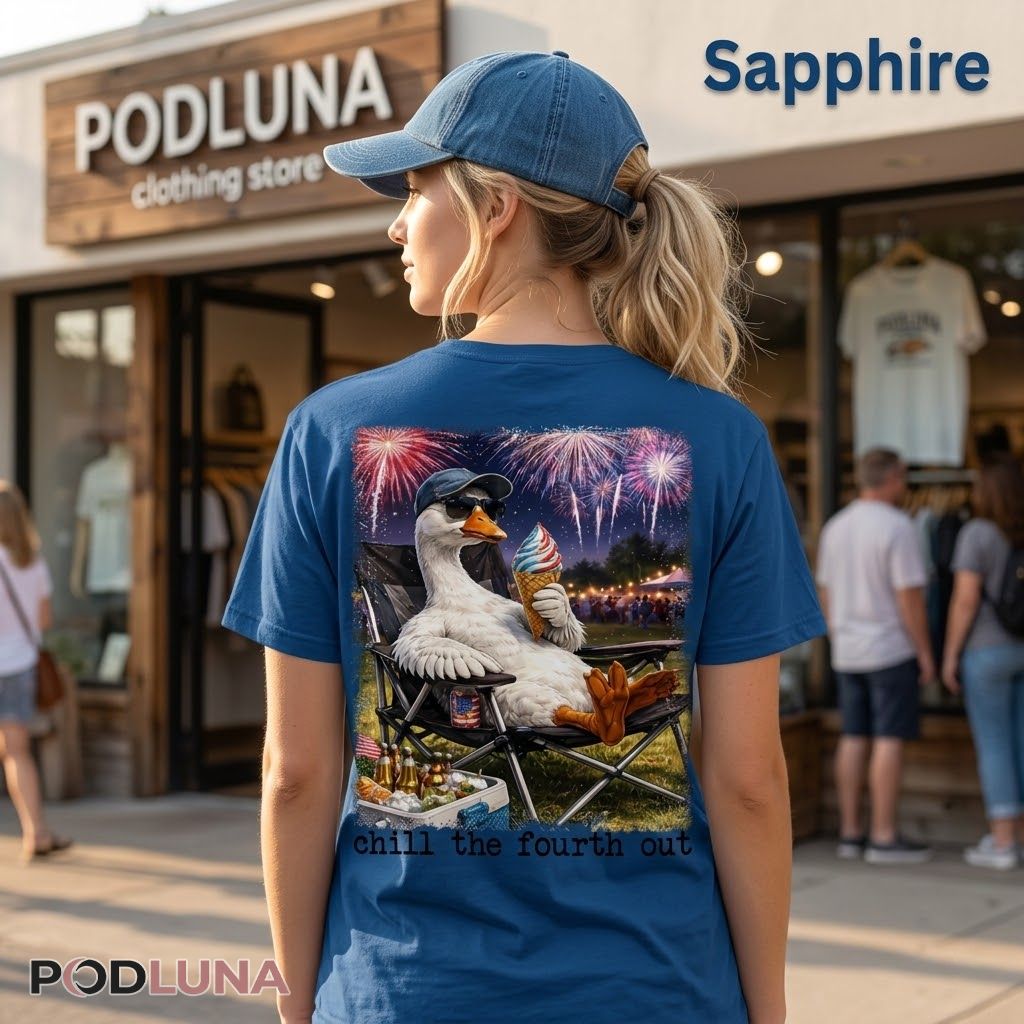Chill The Fourth Out Goose Ice Cream Fireworks 4th Of July Summer Shirt