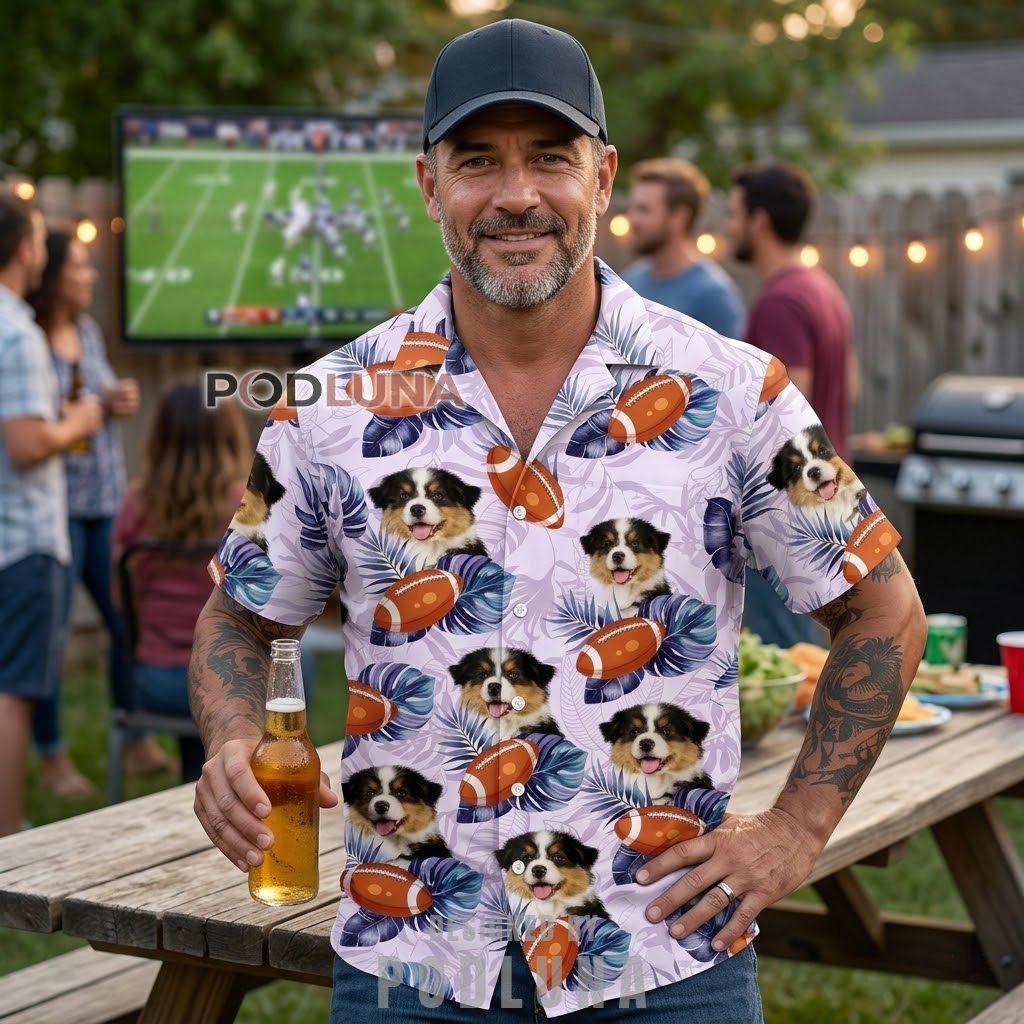 Add Face Reel Cool Daddy Fishing Blue Hawaiian Shirt