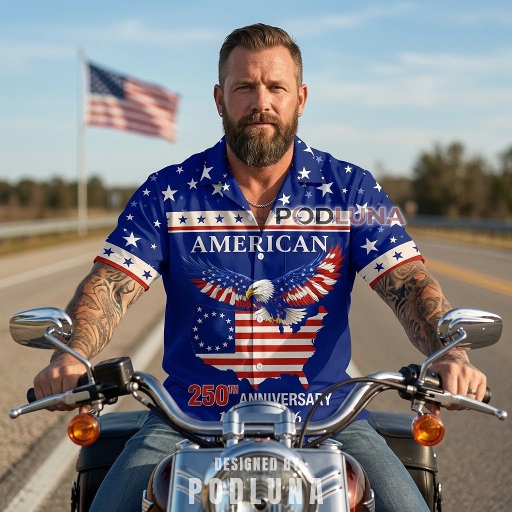 Custom USA 250th Anniversary Shirts Eagle Map