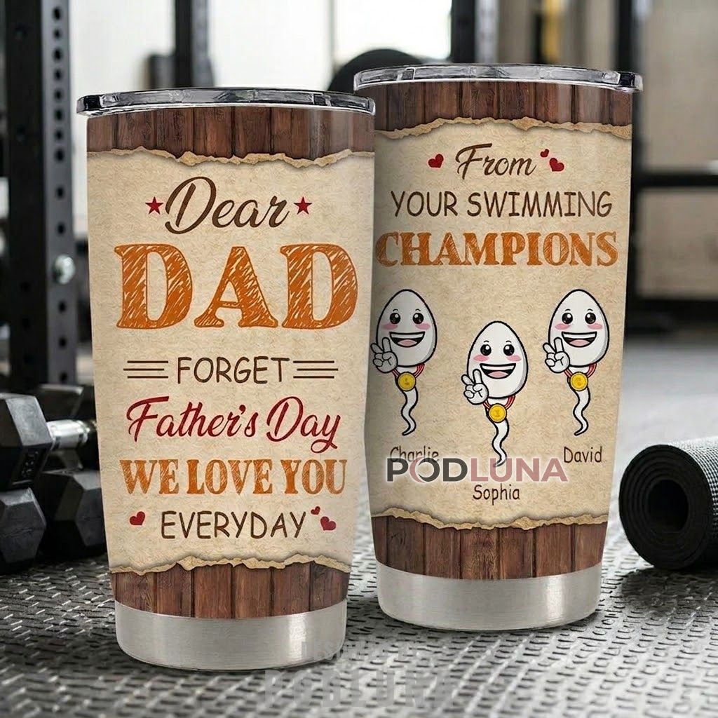 Dear Dad From Your Swimming Champions Personalized Tumbler Gift