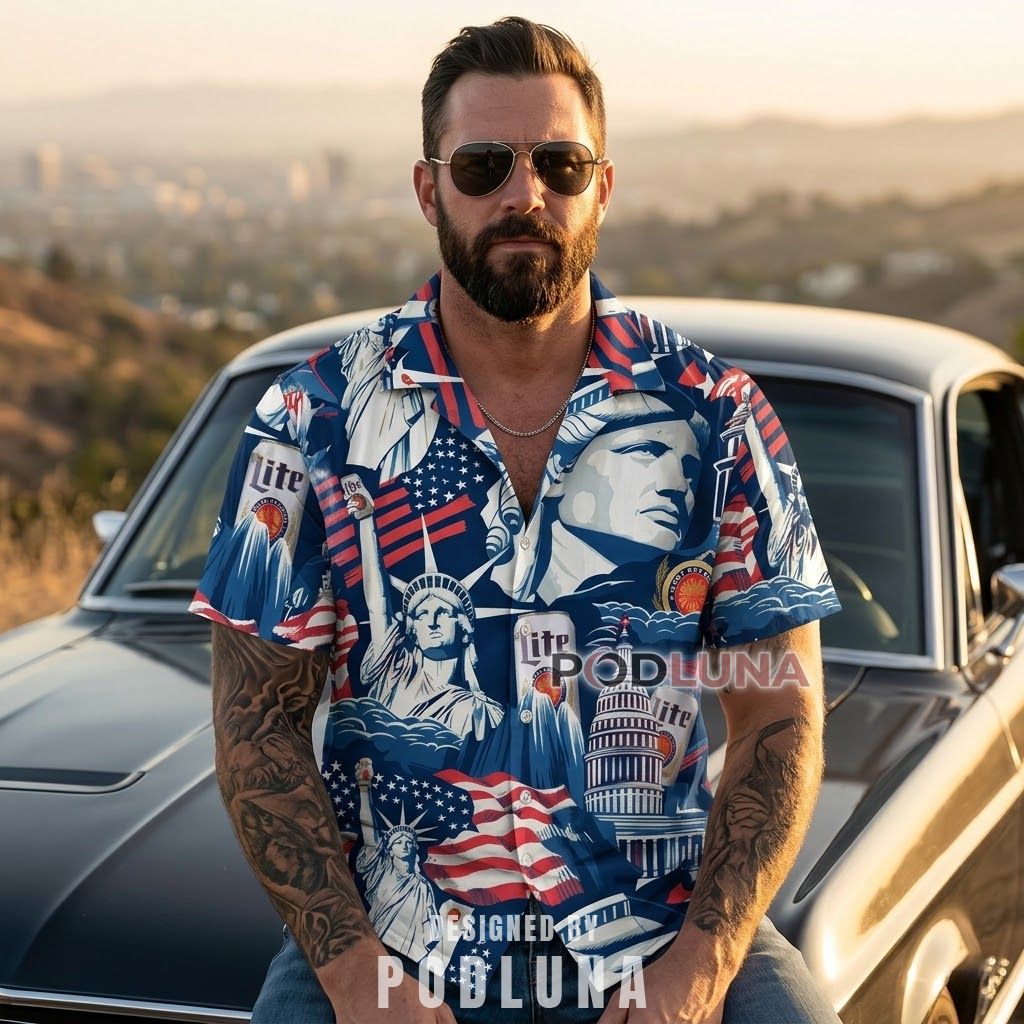 Patriotic Aloha Shirts for USA 250 Liberty Capitol Building