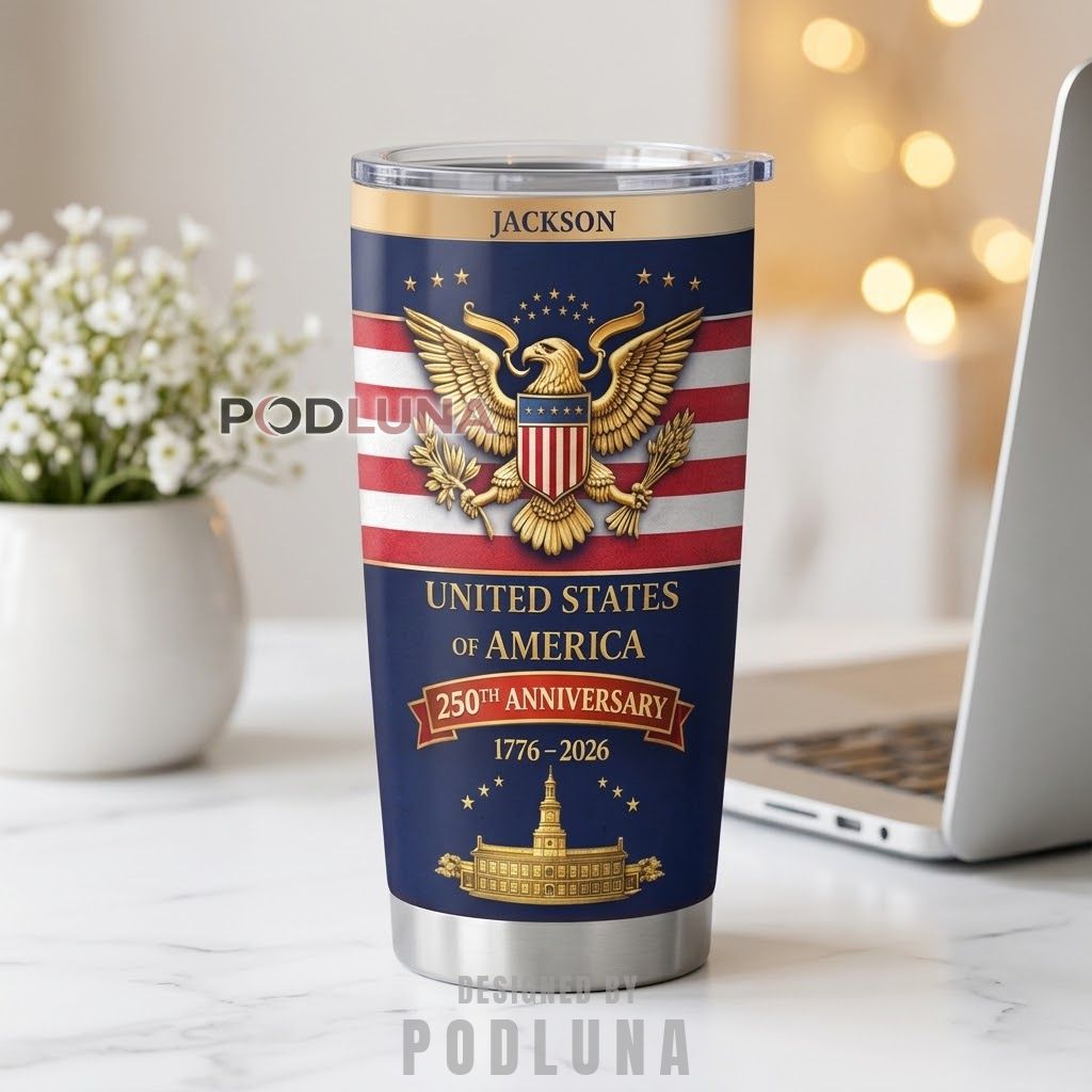 Personalized America 250th Anniversary Eagle Tumbler