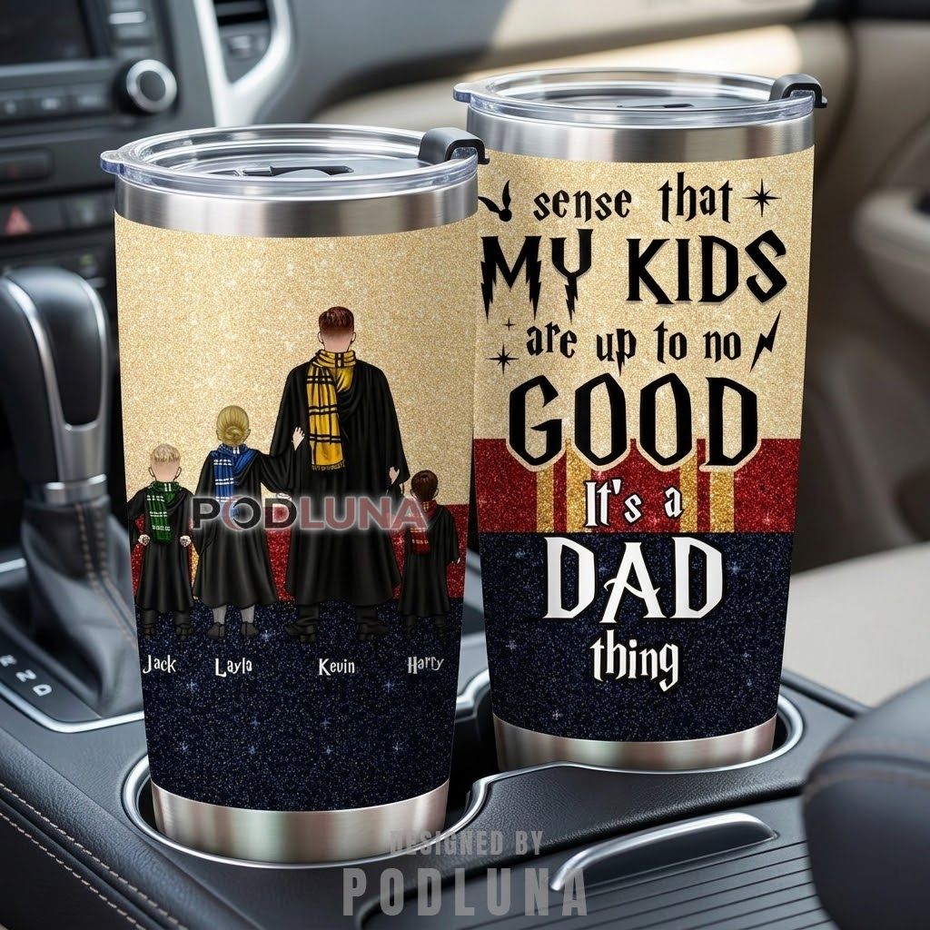 Personalized Wizard Dad Tumbler I Solemnly Sense My Kids Are Up To No Good Dad Thing