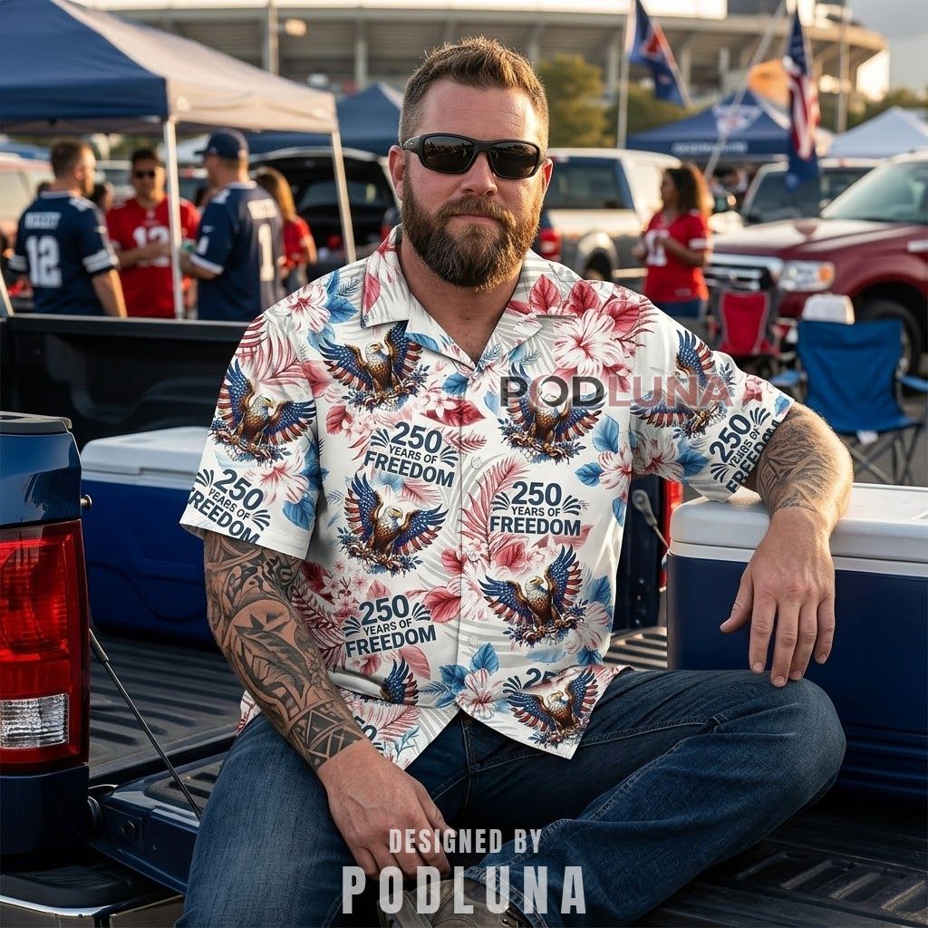 USA 250 Years Freedom Eagle Hawaiian Shirt