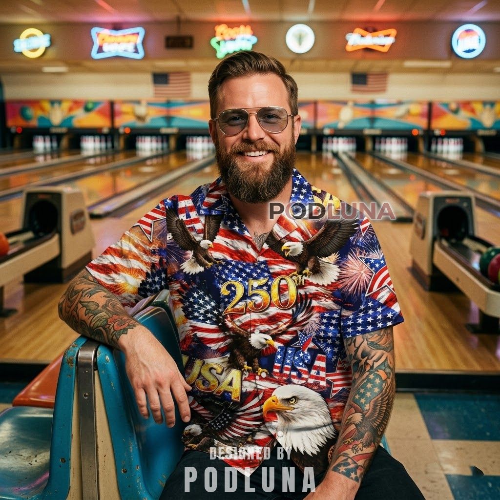 USA 250th Anniversary Fireworks Eagle Tropical Shirt